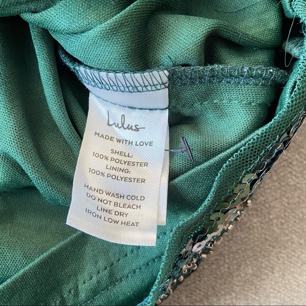 Lulu's Emerald Sequin Mini Dress - Picture 3 of 15